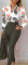 New Fashion Printed Long Sleeve Top Solid Color Pants Set with Belt