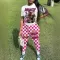 Fashion printed set, short sleeved pants, women's two-piece set