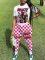 Fashion printed set, short sleeved pants, women's two-piece set