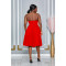Fashion women's solid color sleeveless mid length dress new