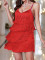 New solid color V-neck camisole backless European and American backless sexy tassel party dress