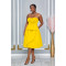 Fashion women's solid color sleeveless mid length dress new