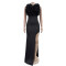 Fashion women's V-neck sleeveless long slit dress