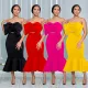 Fashion women's solid color sleeveless long dress new