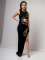 Hollow snake shaped rhinestone split hip dress