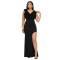 Fashion women's V-neck sleeveless long slit dress