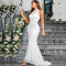 New solid color lace elegant slim fit European and American backless sleeveless dress with hip wrap and trailing party evening gown