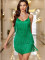 New solid color V-neck camisole backless European and American backless sexy tassel party dress