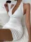 New summer V-neck sexy backless hanging neck slim fit solid color sleeveless hip hugging short dress
