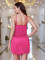 New solid color V-neck camisole backless European and American backless sexy tassel party dress
