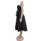 Fashion women's solid color sleeveless mid length dress new