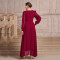 New solid color V-neck European and American irregular skirt long sleeved elegant slim fit women's dress