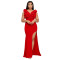 Fashion women's V-neck sleeveless long slit dress