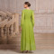New solid color V-neck European and American irregular skirt long sleeved elegant slim fit women's dress