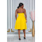 Fashion women's solid color sleeveless mid length dress new