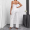New camisole V-neck European and American lace up summer sequin solid color Amazon women's jumpsuit