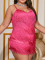 New plus size fashionable and elegant solid color V-neck suspender tassel sleeveless hip hugging short dress