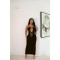 Fashionable casual sexy lace up hollow backless knitted dress