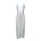 Fashionable casual sexy lace up hollow backless knitted dress