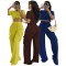 Fashion and casual solid color small bone pattern two-piece set