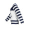 New casual V-neck navy blue striped printed long sleeved slim fit top