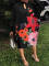 New product elegant style floral print plus size dress mid skirt