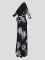 Elegant temperament, floral print long size dress