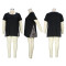 Temperament casual style side leopard print trendy plus size T-shirt top