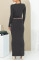 Sexy slim fit two-piece short sleeved long skirt set