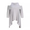 New Large Size Elegant Off Shoulder Irregular Solid Color Large Size Top