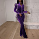 New product temperament elegant style solid color slim fit sports series long set
