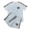 Fashionable and casual women's embossed+embroidered short sleeved shorts set (including knitted waistband)