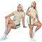 Summer new minimalist embroidered short sleeved shorts set