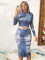 Fashionable and trendy denim print jumpsuit