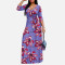 Elegant temperament, floral print long size dress