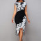 Commuting style cheongsam wrapped buttocks slim fit plus size dress