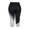 Street trendy casual color blocked tight fitting plus size seven quarter pants