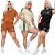 Summer new minimalist embroidered short sleeved shorts set