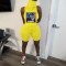 Two piece set of printed cotton veil top and sweat absorbing sports shorts