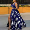 Elegant storm print plus size slim fit dress