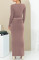 Sexy slim fit two-piece short sleeved long skirt set
