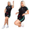 Summer new minimalist embroidered short sleeved shorts set