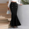 New product temperament elegant style solid color fishtail skirt large size skirt