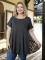 Temperament casual style side leopard print trendy plus size T-shirt top