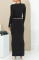 Sexy slim fit two-piece short sleeved long skirt set