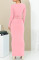 Sexy slim fit two-piece short sleeved long skirt set