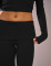 New one shoulder top, low waisted flared pants, fashionable and slimming solid color pants set