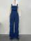 Fashionable shoulder strap loose multi organ pocket jumpsuit