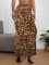 Fashionable leopard print slim fit sexy half body skirt with buttocks and fish tail