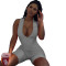 Solid color sports slim fit jumpsuit